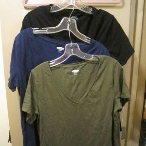 SZ L OLD NAVY EVERYWEAR COTTON SHIRTS, LOT OF 3